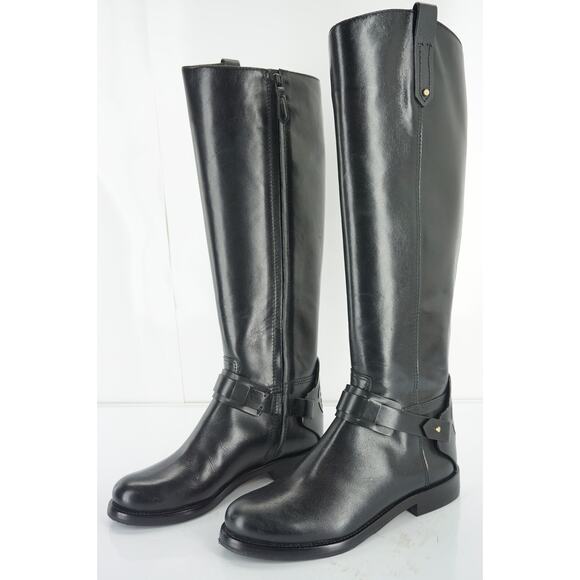 Tory Burch Derby Riding Boot Size 4.5 Ankle Strap Cut Out Logo - Picture 5 of 11